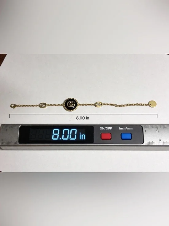 Gucci Gold and Black GG Rope-Edge Chain Bracelet - Picture 8 of 8